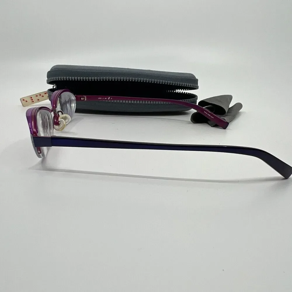 MIKLI M0626‎ Eyeglasses Half Rimless Frame Purple 52-17-134 H6410
